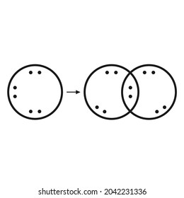 three circles with small dots in them
