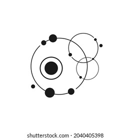 three circles that are intertwined and pasted small circles