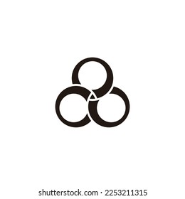 Three circles, triangle geometric simple symbol logo vector