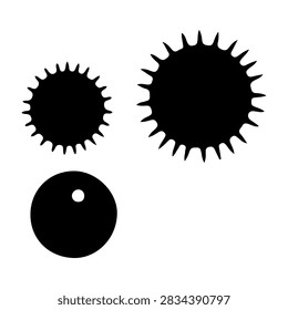 Three circular saw blades with spiky and smooth edges, isolated on a white background, showcasing different sizes and designs for cutting tools.