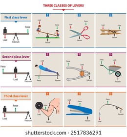 As três classes de sistemas de alavancas