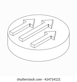 Three classic arrows icon, isometric 3d style
