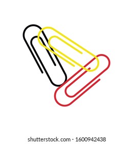 Three clips icon. Basic office object.