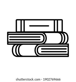 tres líneas de libros cerradas diseño de iconos, literatura educativa y tema de lectura Ilustración vectorial
