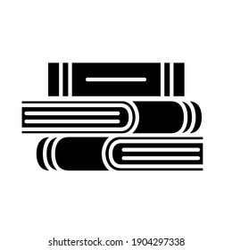 three closed books silhouette style icon design, Education literature and read theme Vector illustration