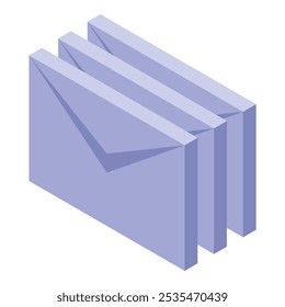 Three closed envelopes are laying on top of each other, suggesting unread messages