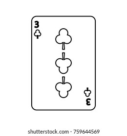 three of club playing card theme casino