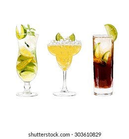 Three cocktail / drink / cocktail