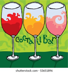 three cocktails