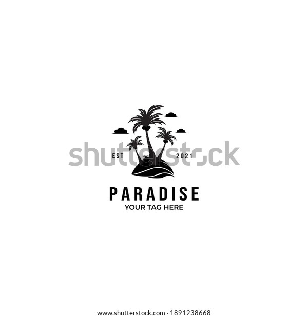 Three Coconut Tree Vector Logo Minimalist Stock Vector (Royalty Free ...