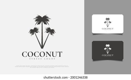 Three Coconut Trees Logo Design, Suitable for Resort, Travel or Tourism Industry