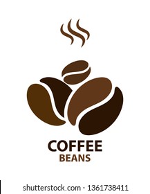 Three coffee bean. Vector illustration