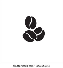 three coffee beans icon vector on white background