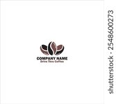 Three Coffee Beans logo in brown and black