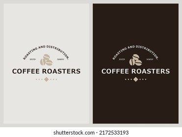 three coffee beans logo design