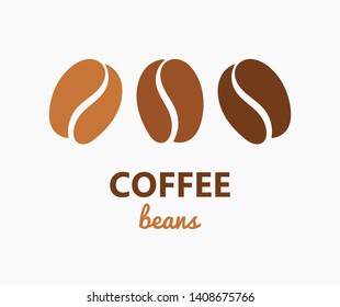 Three coffee beans symbol. Vector illustration.