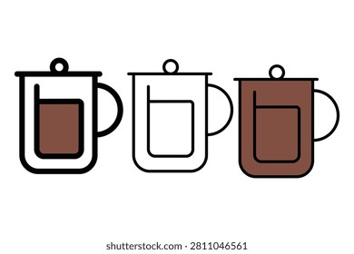 Three coffee pourover brewing stages illustration