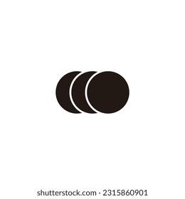 Three coins, money geometric symbol simple logo vector