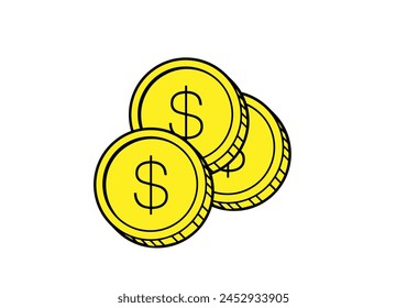 tres monedas sobre fondo blanco, 