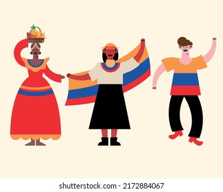 three colombians persons characters group