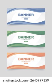 Three color abstract geometric style banners