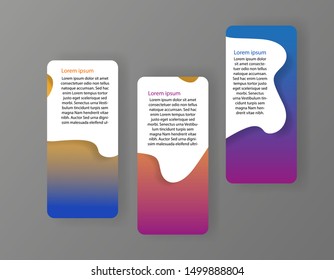 Three color banners with shadow and place for text