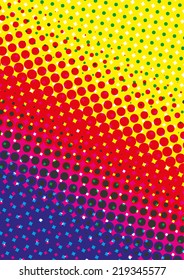 Three color base with motif of small circles, points