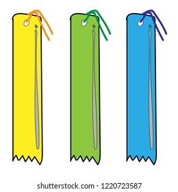 Three color bookmarks