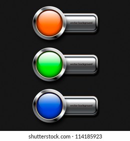 Three color buttons, eps10