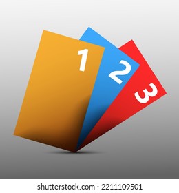 Three color card with shadow - Vector