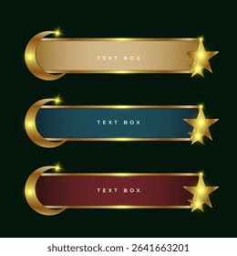 Three color choices of Islamic tek box with moon and star ornaments