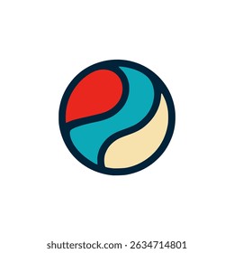 three color circle creative startup company business logo vector illustration template design