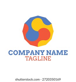 Logo-Vorlage mit drei Farbkreissymbolen Firmenmarke Firmenlogo