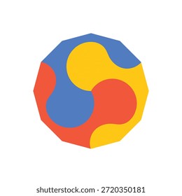 Three color circle icon logo template. Company brand business logo