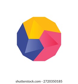 Logo-Vorlage mit drei Farbkreissymbolen Firmenmarke Firmenlogo