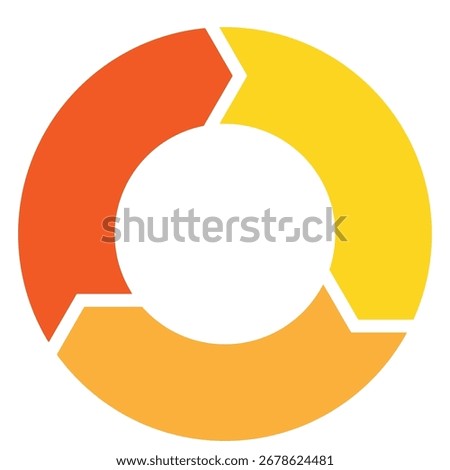 Three Color Circular Arrow Cycle Diagram Infographic for Business Process and Workflow Visualization