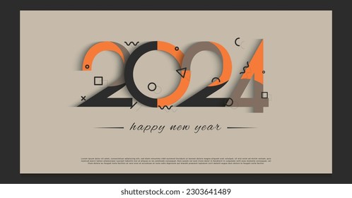 three color combination for 2024 new year celebration numbers.