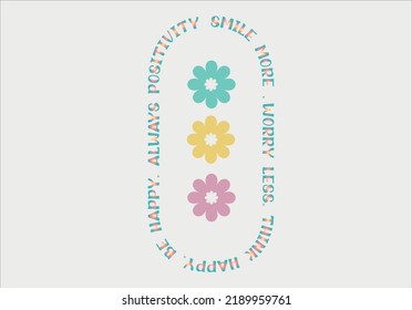vector de margarita y eslogan de tres colores