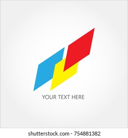 Three color diamonds logo. Design template