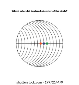 Three color dots in the center of the circle.