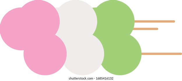 three color dumpling,in Japanese,Sanshoku Dango