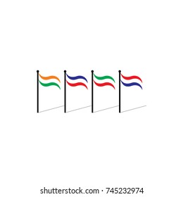 Three Color Flags Symbol Vector Stock Vector (Royalty Free) 745232974 ...