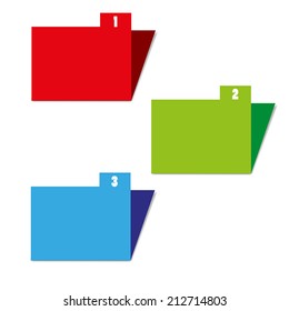 three color folders vector