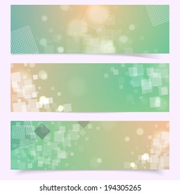 Three color geometric abstract backgrounds