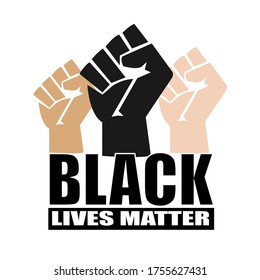 Black Lives Matter Fists Raised Clenched Stock Vector (Royalty Free ...