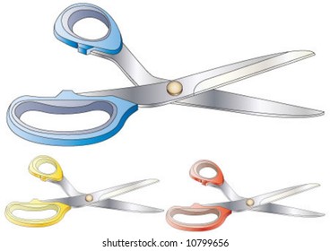 The three color hand scissors