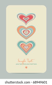three color hearts