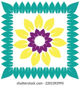 three color leaf vector image  