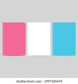 Three color lined spiral notepad papers