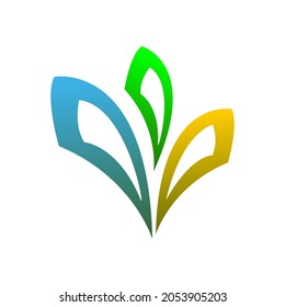 vector de logotipo de tres colores
diseño sencillo y elegante